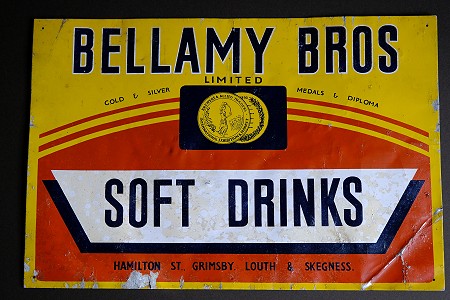 Enamel sign advertising Bellamy drinks