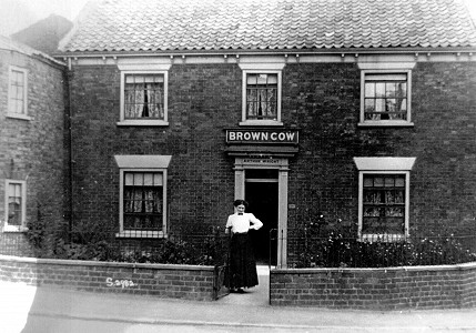 Mrs Alice Wright outside the Brown Cow