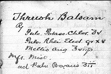 Fred Dennis’ recipe for thrush balsam