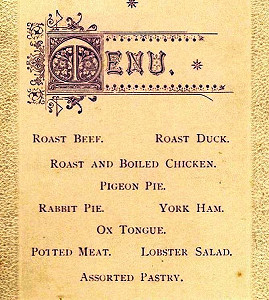 Menu, 1899