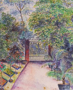 19th Century view of a gate at Thorpe Hall