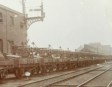 Reaper-binders at Louth Railway Station