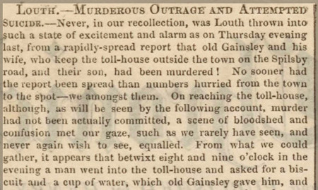 Newspaper report of 