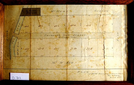 1820 plan showing new road and 12 plots